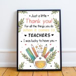 Class Gift For Teacher Framed Print Thankyou Gift For Teacher 