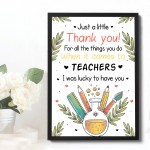 Class Gift For Teacher Framed Print Thankyou Gift For Teacher 