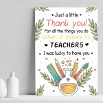 Classroom Print ThankYou Gift For Teacher Teaching Assistant