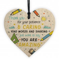 Gift For Teacher And Assistant Wood Heart Nursery Thank You Gift