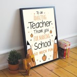 FRAMED Teacher Print ThankYou Gift For Teaching Assistant