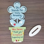 Personalised Teaching Assistant Gift Wood Flower School Nursery