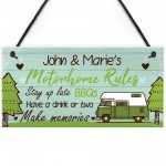 PERSONALISED Motorhome Rules Sign Caravan Rules Sign Gift