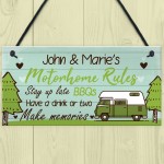 PERSONALISED Motorhome Rules Sign Caravan Rules Sign Gift