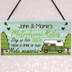 PERSONALISED Motorhome Rules Sign Caravan Rules Sign Gift