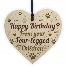 FUNNY Birthday Gift For Mum Dad Wooden Heart Gift From Dog