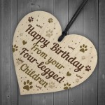 FUNNY Birthday Gift For Mum Dad Wooden Heart Gift From Dog