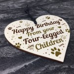 FUNNY Birthday Gift For Mum Dad Wooden Heart Gift From Dog