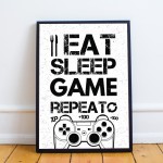 Gaming Print Framed For Boy Bedroom Man Cave Sign Gamer Gift