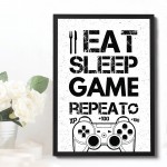 Gaming Print Framed For Boy Bedroom Man Cave Sign Gamer Gift