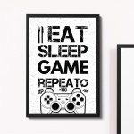 Gaming Print Framed For Boy Bedroom Man Cave Sign Gamer Gift