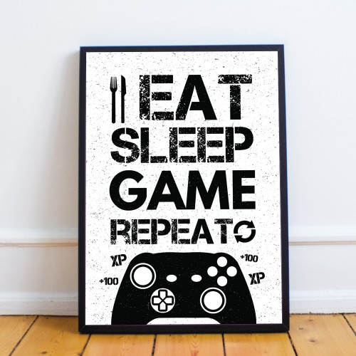 Boys Bedroom Decor Framed Gaming Print For Wall Gaming Sign