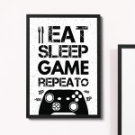 Boys Bedroom Decor Framed Gaming Print For Wall Gaming Sign