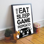 Boys Bedroom Decor Framed Gaming Print For Wall Gaming Sign