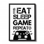 Boys Bedroom Decor Framed Gaming Print For Wall Gaming Sign