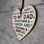 Funny Fathers Day Gift Wooden Heart Funny Card For Dad