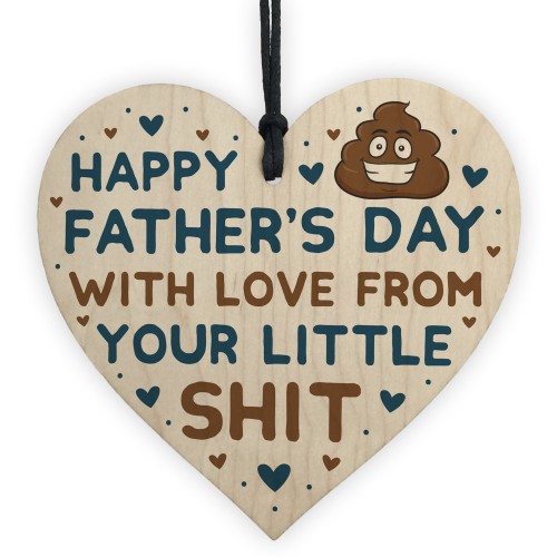 Funny Fathers Day Gift For Dad Daddy Step Dad Wooden Heart 