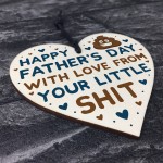 Funny Fathers Day Gift For Dad Daddy Step Dad Wooden Heart 