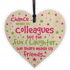 Chance Made Us Colleague Wooden Heart Fun Leaving Gift Thank You