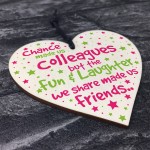 Chance Made Us Colleague Wooden Heart Fun Leaving Gift Thank You