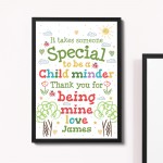 Thank You Childminder Gift Personalised Childminder Framed Print