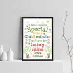 Thank You Childminder Gift Personalised Childminder Framed Print