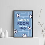 Boys Bedroom Wall Print Frame Personalised Football Gift For Son