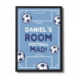 Boys Bedroom Wall Print Frame Personalised Football Gift For Son