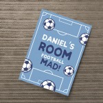 Boys Bedroom Wall Print Personalised Football Gift For Son