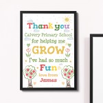 Personalised TEACHER Thank You Gift Class Quote Print Gift 