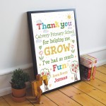 Personalised TEACHER Thank You Gift Class Quote Print Gift 