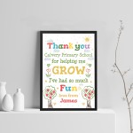 Personalised TEACHER Thank You Gift Class Quote Print Gift 