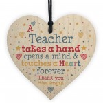 Teacher Gift Personalised Wood Heart Thank You Gift Leaving Gift