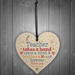 Teacher Gift Personalised Wood Heart Thank You Gift Leaving Gift