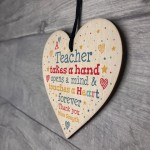 Teacher Gift Personalised Wood Heart Thank You Gift Leaving Gift