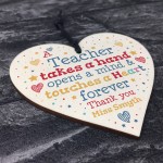 Teacher Gift Personalised Wood Heart Thank You Gift Leaving Gift