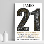 Personalised 21st Birthday Gift For Her 21st Birthday Present
