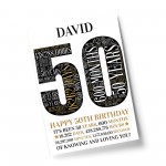 Personalised 50th Birthday Gift 50th Word Art Print 50th Gifts