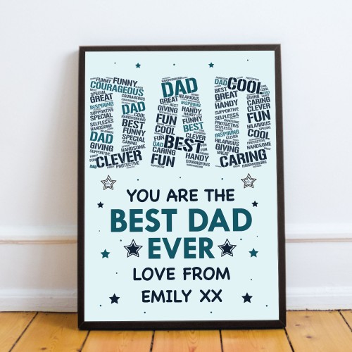 PERSONALISED Dad Print Fathers Day Gift from Daughter Son