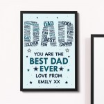 PERSONALISED Dad Print Fathers Day Gift from Daughter Son