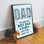 PERSONALISED Dad Print Fathers Day Gift from Daughter Son