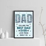 PERSONALISED Dad Print Fathers Day Gift from Daughter Son