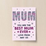 Mum Print Personalised Mum Birthday Gift From Daughter Son