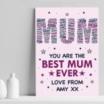 Mum Print Personalised Mum Birthday Gift From Daughter Son