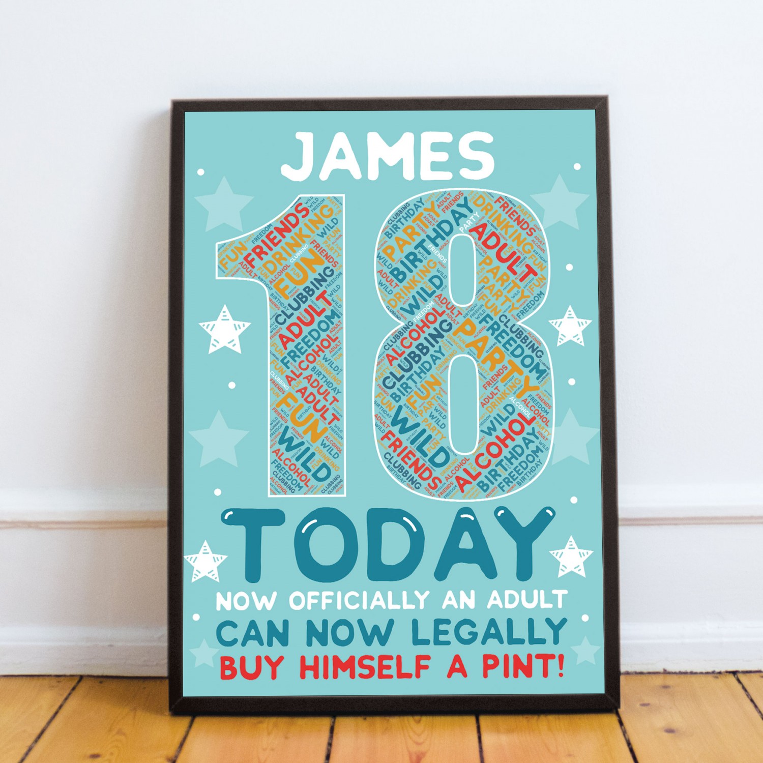 18th Birthday Gift Daughter Son Personalised Word Art Print