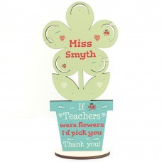 Personalised Teachers Thank You Flower Plaque Teaching Assistant