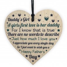 Daddys Girl Fathers Day Gift Wooden Heart Gifts For Dad Daughter