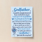 Godfather Print Godparent Gift Godfather Asking Christening Gift