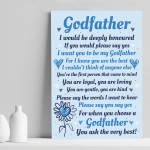 Godfather Print Godparent Gift Godfather Asking Christening Gift