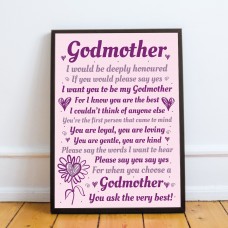 Godmother Photo Frame Godparent Gift Godmother Asking Present